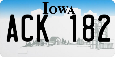 IA license plate ACK182