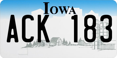 IA license plate ACK183