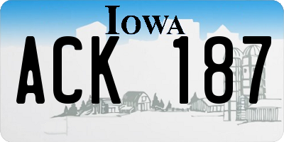 IA license plate ACK187