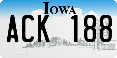 IA license plate ACK188