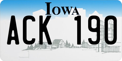 IA license plate ACK190