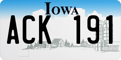 IA license plate ACK191