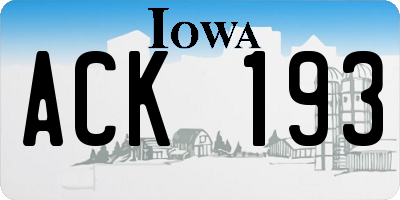 IA license plate ACK193