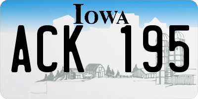 IA license plate ACK195