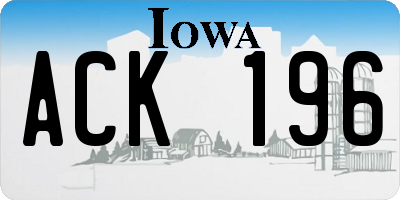 IA license plate ACK196