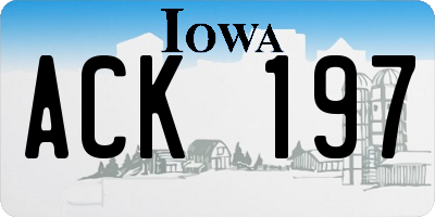 IA license plate ACK197