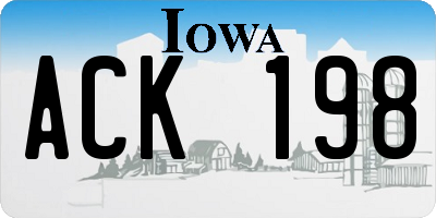 IA license plate ACK198