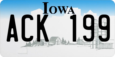 IA license plate ACK199