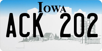 IA license plate ACK202