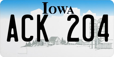 IA license plate ACK204