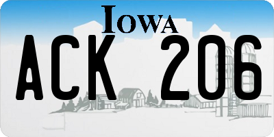 IA license plate ACK206
