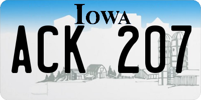 IA license plate ACK207