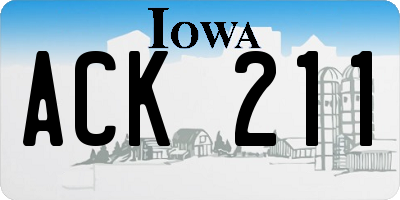 IA license plate ACK211