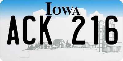 IA license plate ACK216