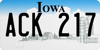 IA license plate ACK217