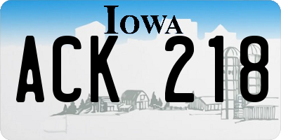 IA license plate ACK218