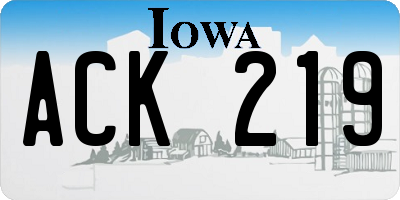 IA license plate ACK219