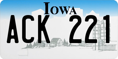 IA license plate ACK221