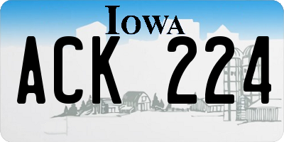IA license plate ACK224
