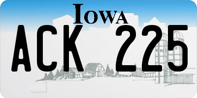 IA license plate ACK225