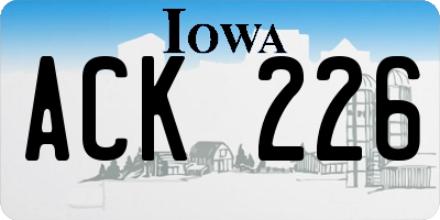 IA license plate ACK226