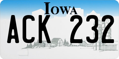 IA license plate ACK232