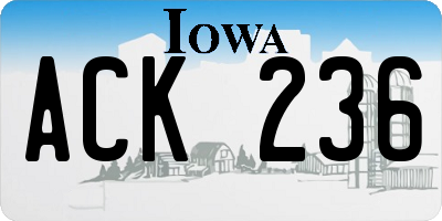 IA license plate ACK236
