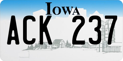 IA license plate ACK237
