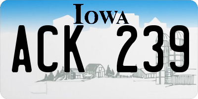 IA license plate ACK239