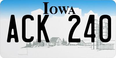IA license plate ACK240