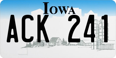 IA license plate ACK241
