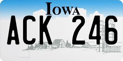 IA license plate ACK246