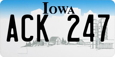 IA license plate ACK247