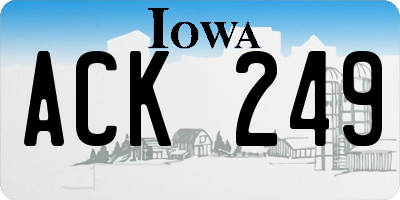 IA license plate ACK249