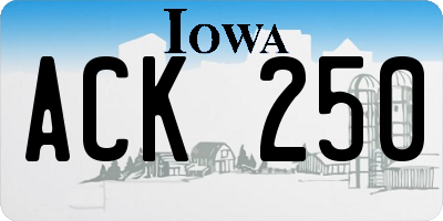 IA license plate ACK250