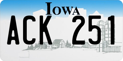 IA license plate ACK251