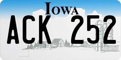 IA license plate ACK252
