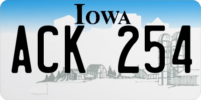 IA license plate ACK254