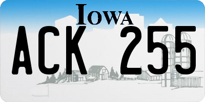 IA license plate ACK255