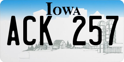IA license plate ACK257