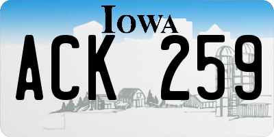 IA license plate ACK259