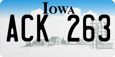 IA license plate ACK263