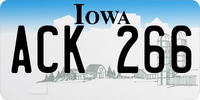 IA license plate ACK266