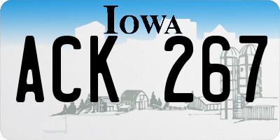 IA license plate ACK267
