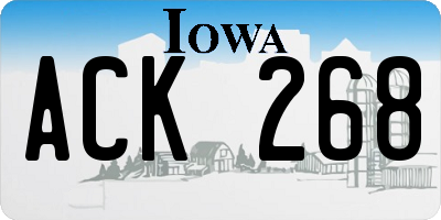 IA license plate ACK268