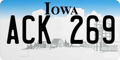 IA license plate ACK269