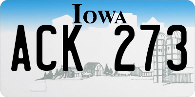 IA license plate ACK273