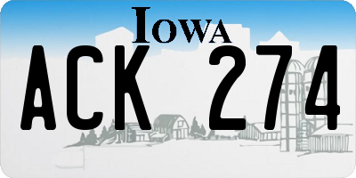 IA license plate ACK274