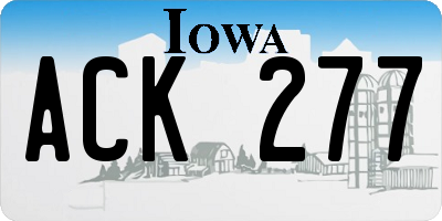 IA license plate ACK277