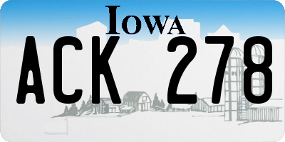 IA license plate ACK278
